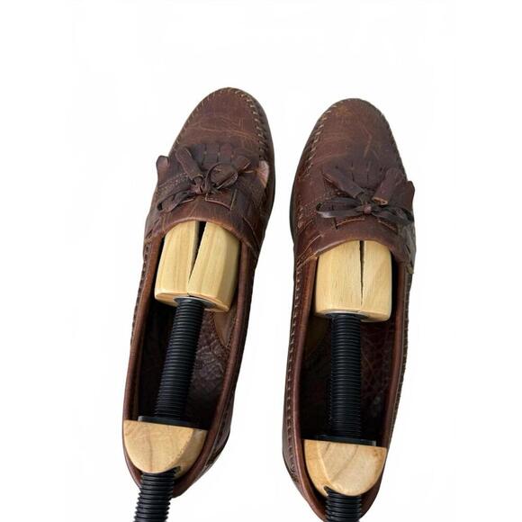 Vito Rufalo Mens Loafers Kiltie Tassels All Leather US 10 Made in Italy - Picture 3 of 9
